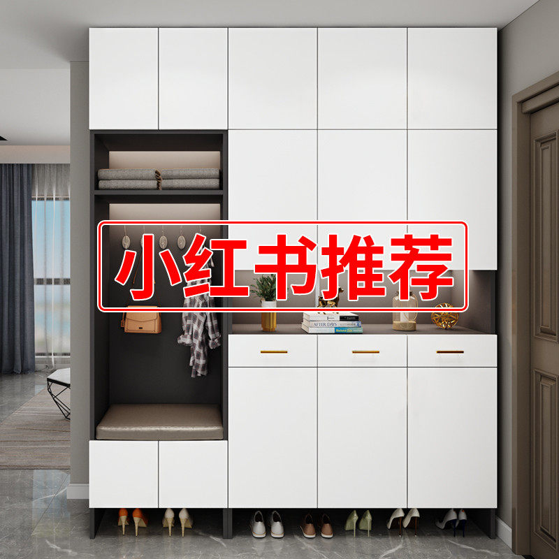 速发鞋柜家口门用大容量玄关柜简约入户到顶衣帽柜墙体靠一门厅柜