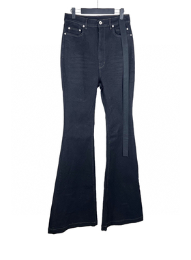 DUJIA 25SSRo暗黑风格Owens穿搭黑色牛仔微喇喇叭裤 未修改裤长