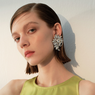 苏心新款 耳环气质独特耳饰女镶嵌水钻设计高级感小众精致轻奢耳饰