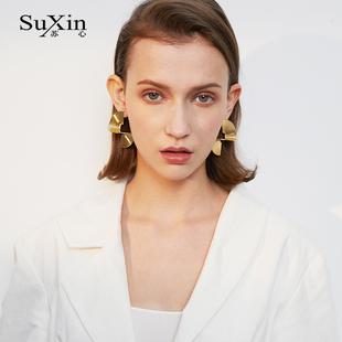 百搭耳钉耳饰 气质时尚 苏心2024新款 潮人环形几何图形耳环女个性