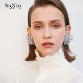 苏心新款 甜美百搭大气耳坠 2024花朵耳环女网红潮人气质耳钉时尚