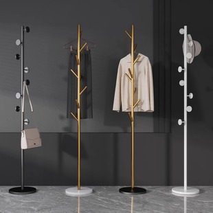 轻奢金属挂衣架落地卧室衣帽架家用办公室房间立式树杈铁艺挂衣杆