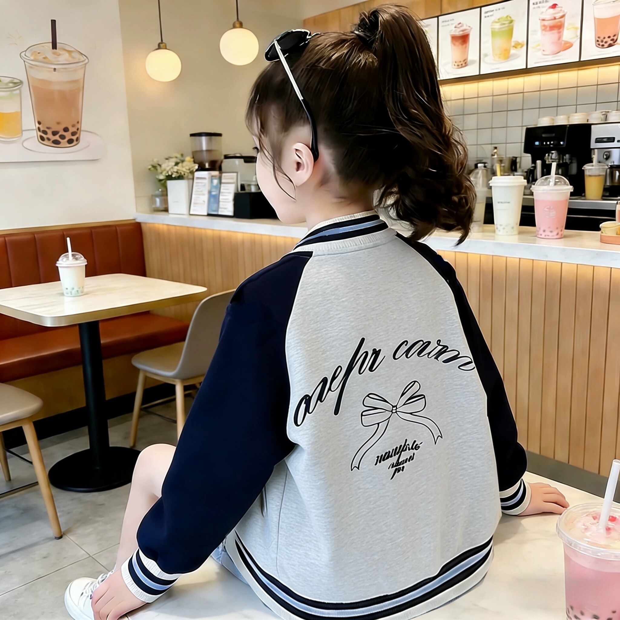 女童美式刺绣棒球服外套2026春季新款洋气休闲风中大儿童上衣夹克