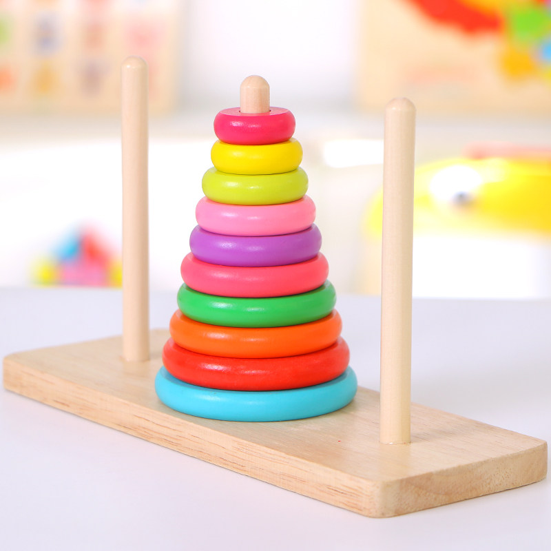 木制汉诺塔十层益智八小学生10-12岁智力男童成人益智玩具河内塔