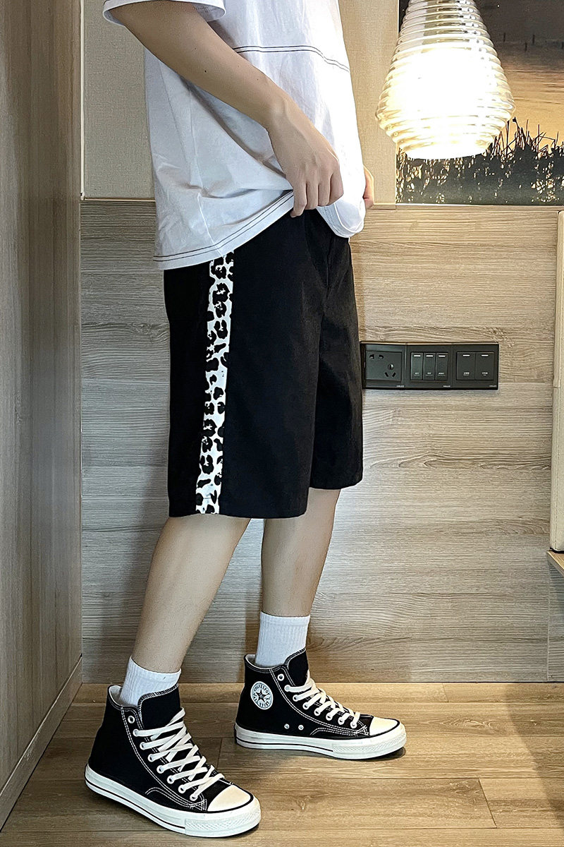 中性豹纹腰果花短裤男DK33-P25,男装休闲裤,四季星座221-7