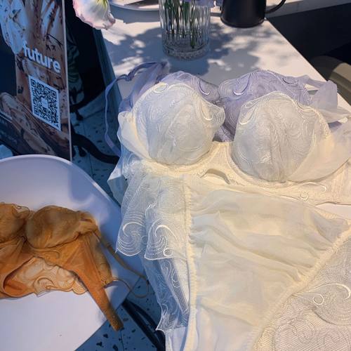 CT156 日本原单Chut轻薄云纹刺绣蕾丝文胸内裤套装