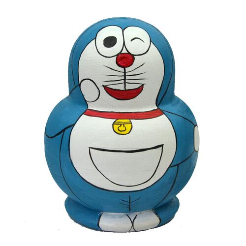 套娃 创意套娃 儿童玩具 10层  肚娃 图案 猫 椴木十层