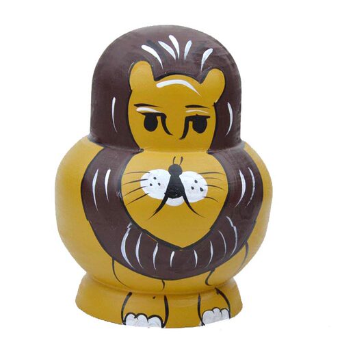 套娃 创意套娃 儿童玩具 10层  肚娃 图案 狮子 雄狮 椴木十层