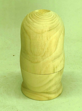 俄式套娃－5层木胎椴木白茬白胚没画的套娃diy原位精磨