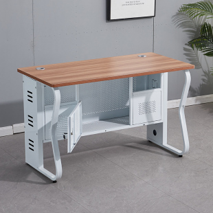 简约现代学校台式双人办公电脑桌微机电脑桌培训班机箱桌一体家用