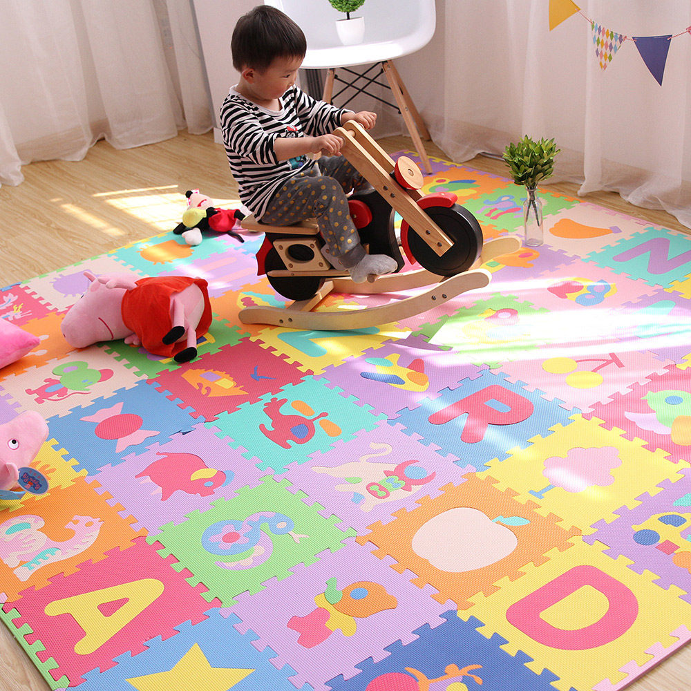 拼图地垫卡通婴儿家用爬爬垫儿童加厚垫子拼接泡沫卧室客厅爬行垫,居家布艺,家用脚垫,淘宝优惠券,粉丝福利购,淘宝优惠卷