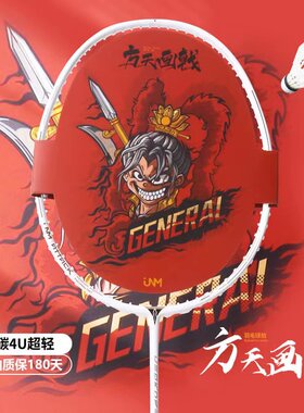 JNM羽毛球拍正品方天画戟4U内发泡实心中杆全碳素高颜值学生单拍