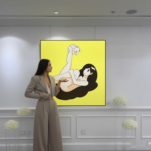 天野健挂画女性之美主题维纳斯与猫装饰画女生房间卧室墙面装饰画