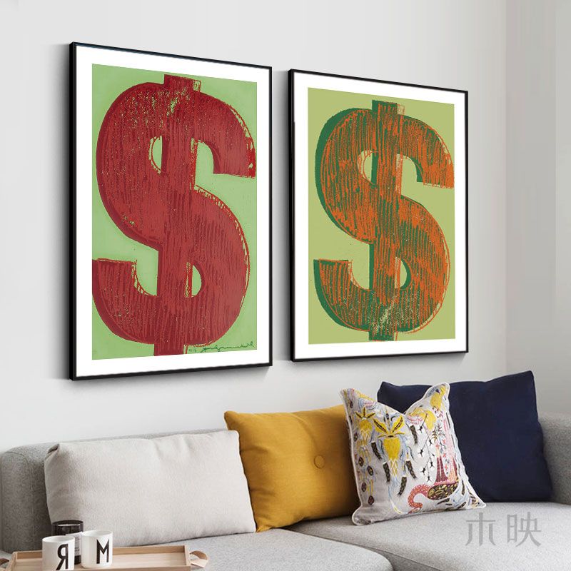 AndyWarhol安迪沃霍尔挂画潮流美金美元装饰画客厅卧室潮牌壁画