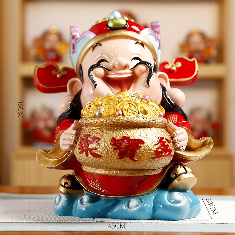 妙工坊钱罐公司酒店大堂财神爷图片