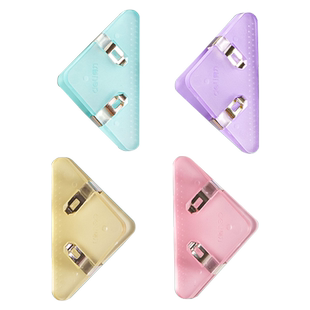 得力三角夹文件边角夹学生试卷夹收纳整理资料夹子卷子夹日系ins高颜值书夹办公用品体检票据发票长尾夹