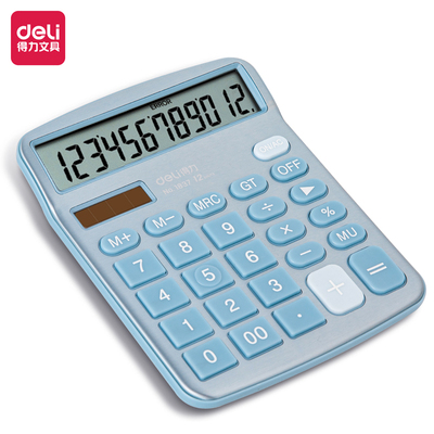 得力1837计算器计算机会计专用计算器大按键大屏幕办公用品大号计算机器女多功能计算器学生用考试大学