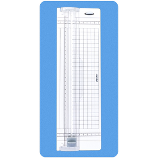 得力14251切纸刀裁纸机小型神器便携照片切割器迷你闸刀铡纸刀A4手动相片纸张裁剪器桌面铡刀裁纸切圆办公室