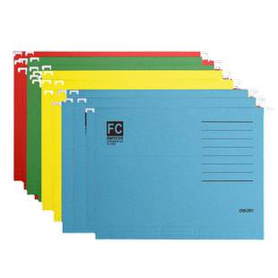 得力挂快劳文件夹A4/FC吊夹挂捞夹快劳夹带分类标签文件整理夹带挂钩彩色纸质挂劳夹a4快捞夹吊挂夹挂快劳