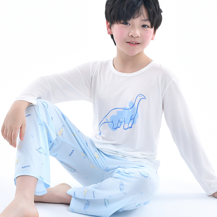 男童空调服长袖家居服夏季薄款