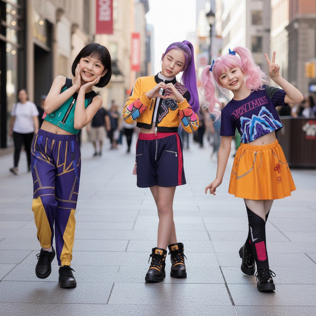 猎魔女团cos服儿童kpop鲁米佐伊米拉童装zoey依韩流儿童歌万圣节图片