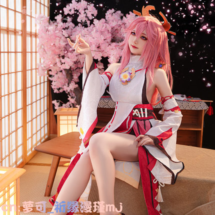 原神八重神子cos服鸣神大社宫司狐狸小姐可爱风动漫cosplay套装夏