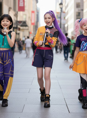 猎魔女团kpop鲁米佐伊米拉cos服童装zoey依韩流儿童歌万圣节演出