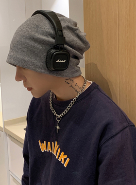 FINE STATE帽子男堆堆帽大头围冷帽针织帽毛线帽包头帽男款冬季潮