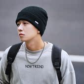 FINE 大头围冷帽毛线帽男潮牌 护耳保暖大码 STATE针织帽男冬季 新款