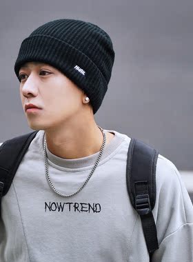 FINE STATE针织帽男冬季新款护耳保暖大码大头围冷帽毛线帽男潮牌