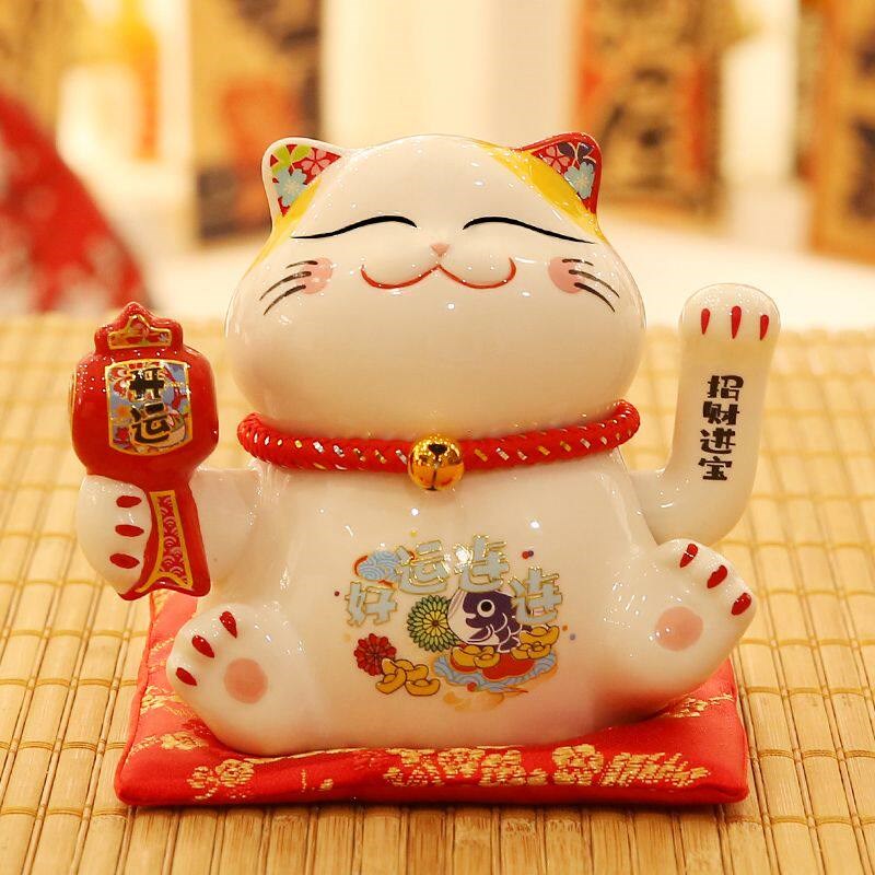 速发自动摇手大号招财猫摆件开业生意兴隆礼物家用乔迁发财猫收银