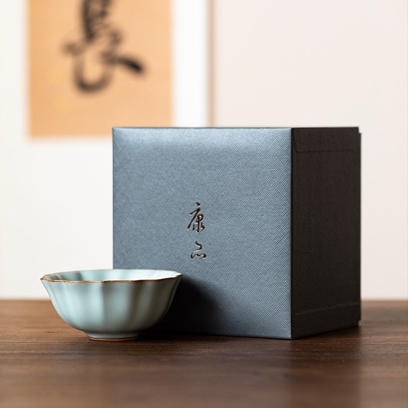 速发汝窑茶杯主人杯杯茗品开片茶养功夫可具单杯汝瓷茶盏随手礼可