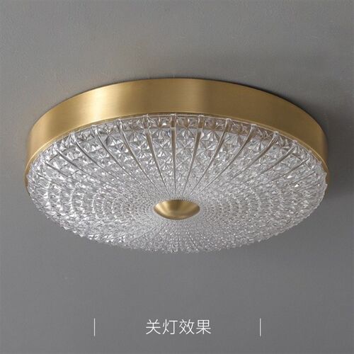 速发通莹家居轻奢卧室灯简约全铜吸顶灯吊间花型半房山中灯具