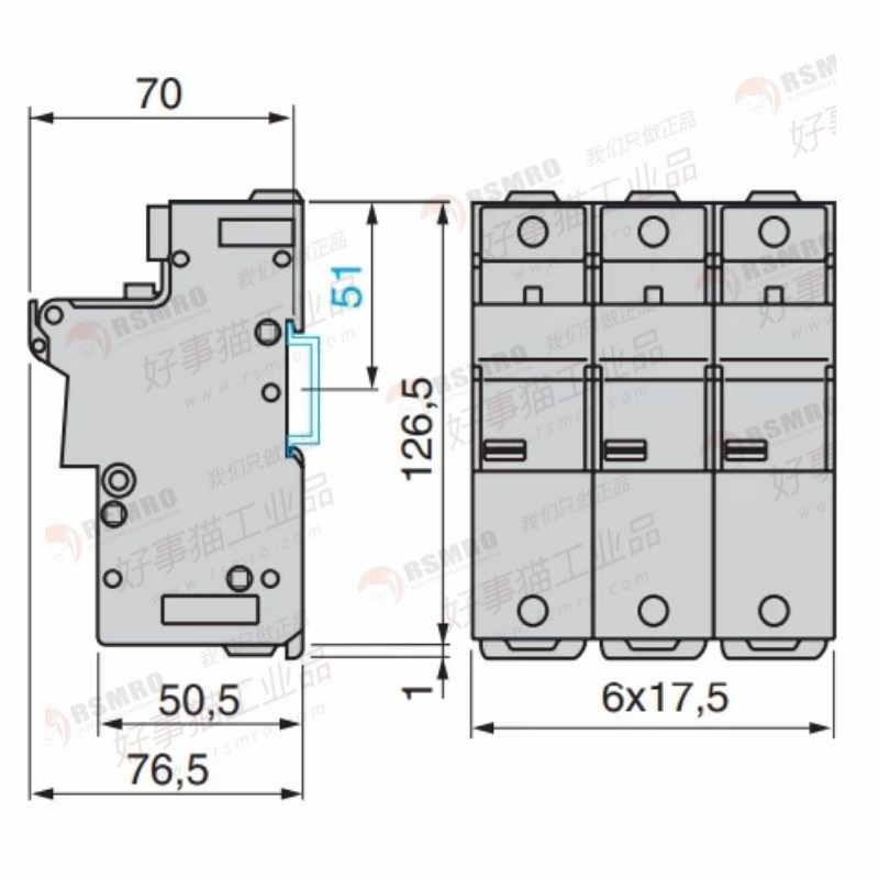 速发DF22CScheider熔断器保险丝座P125A,22X58mm,RT2-125型