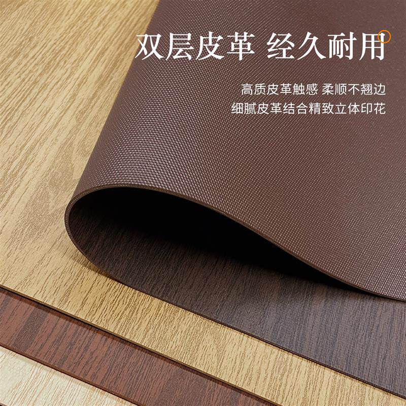 现货木纹皮革圆桌垫防水防y油免洗防烫隔热轻奢餐桌布保护垫