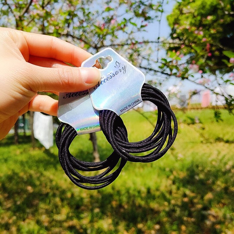 速发韩版绳础简缝尼龙发圈高弹性无接约发基皮筋头绳10条卡装