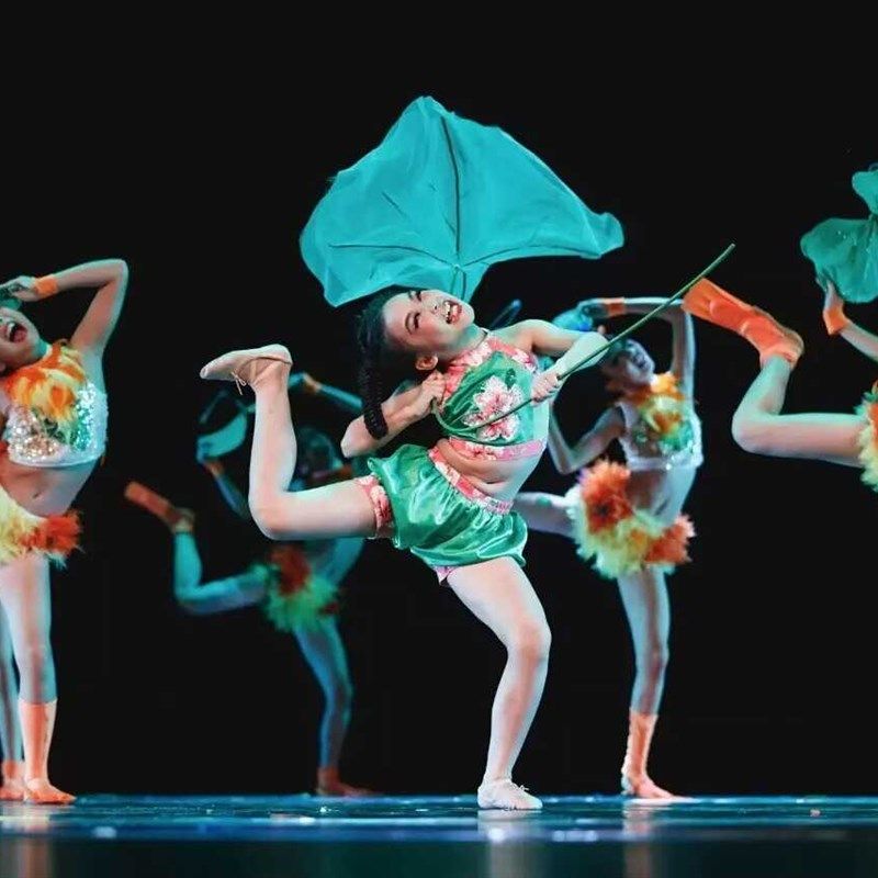 速发荷九届小第风采西湖鸭丫舞蹈服少儿表演服服儿动物演出幼荷叶