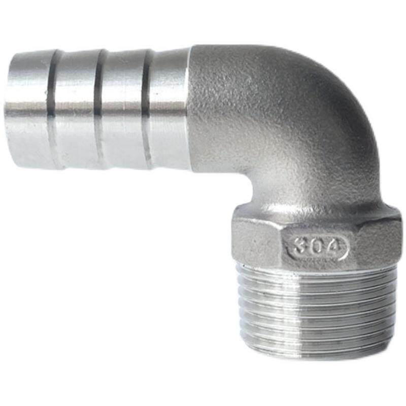 速发04不锈钢弯头宝塔0度接头外丝螺纹软管水管皮管皮插1寸4分6分
