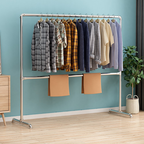 晾衣架可调节双层落地式