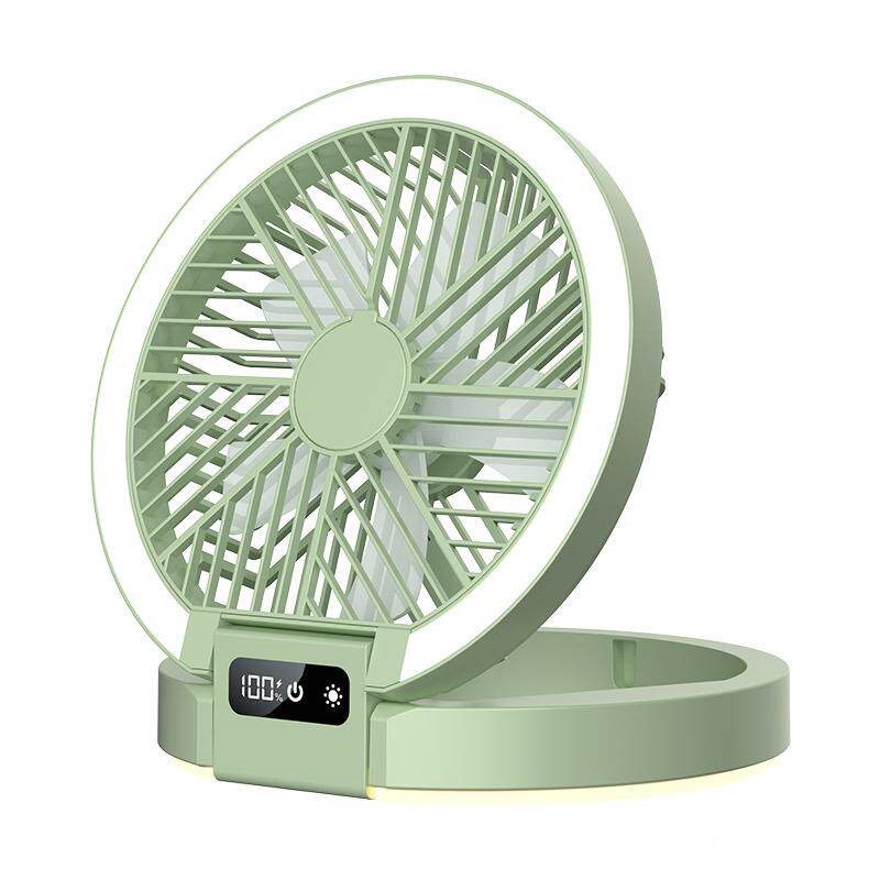 速发65新款用台扇露宿舍扇营数显家超薄迷你风折叠式小夜灯支架风