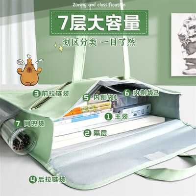 速发A美术大容量儿童8k素描纸专用画袋包幼儿园八开画材画具防水