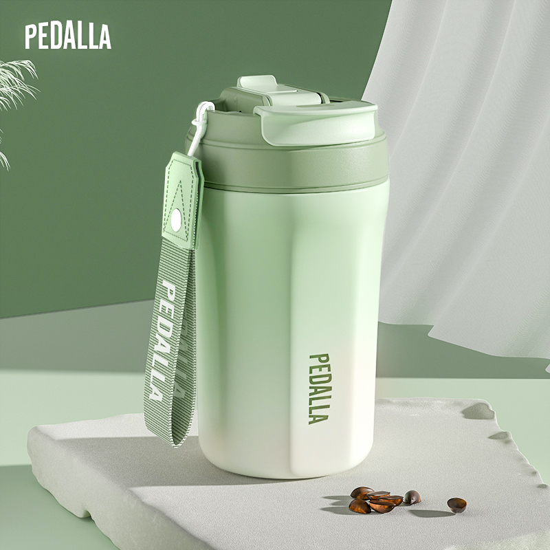 速发佩达管啡咖保温杯男生高颜值便携6不锈钢陶瓷内胆吸拉水杯子