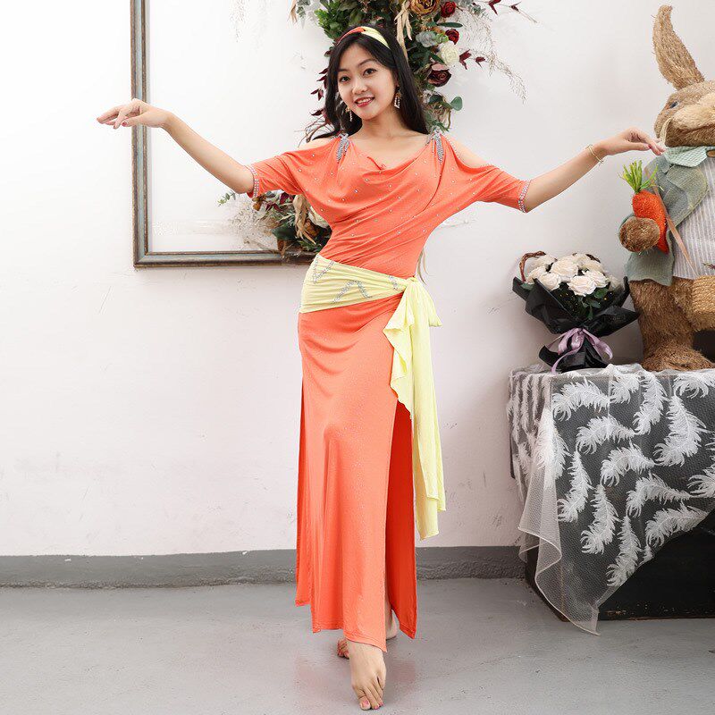 速发肚皮舞202新款套装异国风情服装练功服莫代尔棉民俗袍子连衣