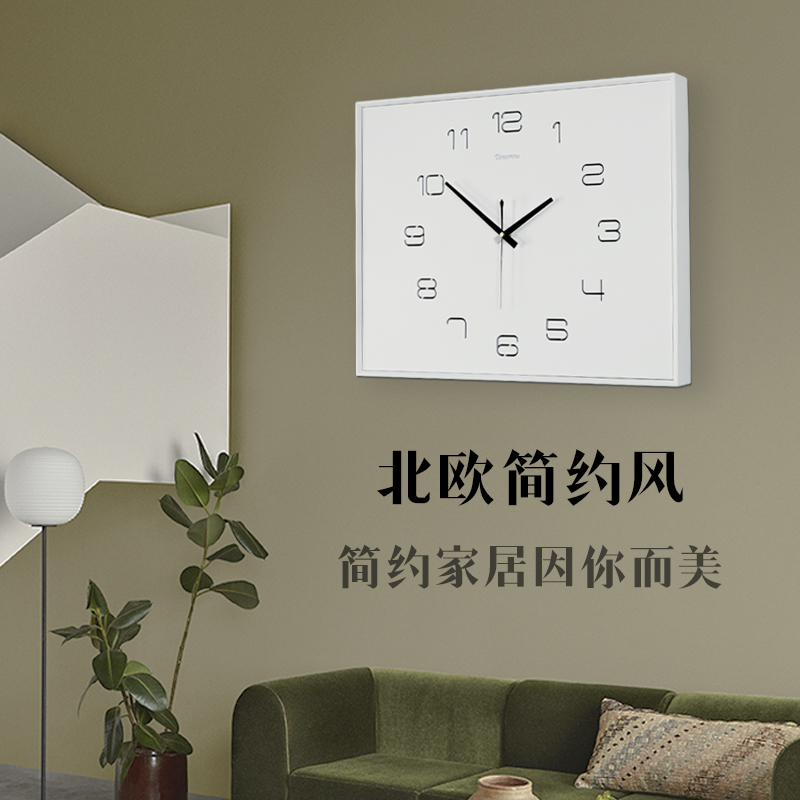速发实木简约家用电表箱装饰钟表客厅静音挂钟创意电闸盒遮挡时钟