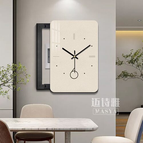 速发竖免箱表箱装饰画带钟表极简款打孔配电电开关遮挡总开关挂画