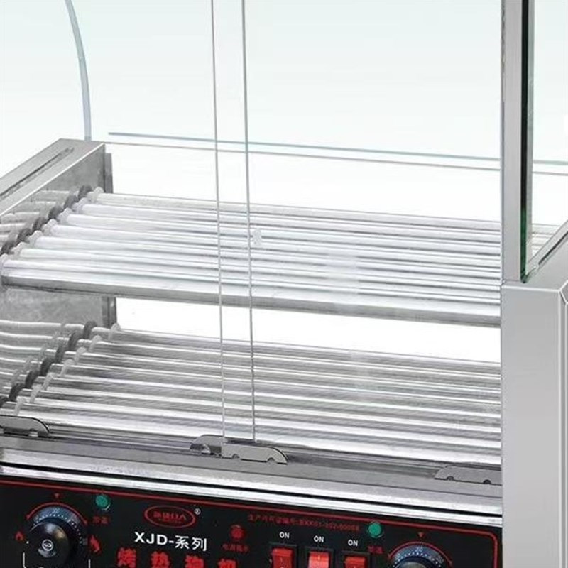 速发7管双层全自动烤肠机香肠机7狗机商用共计14管带灯带门4热8元