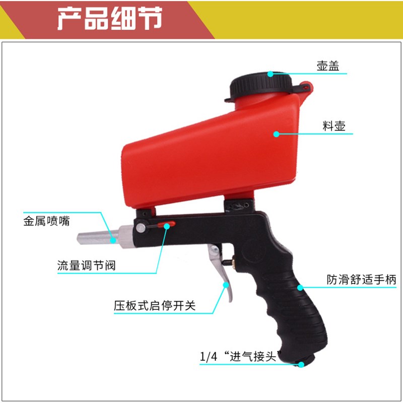 速发 跨枪电商 爆款气动喷砂枪小型手砂式喷砂境便携式气动喷持枪
