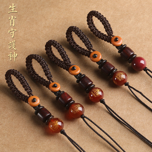 速发生挂本命佛玉车扣挂件手工编织绳半成品男汽石吊坠肖绳