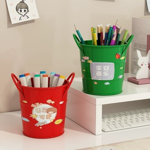 速发架公室装饰摆件笔筒儿童男孩孩创意可爱书桌面彩笔画笔办收纳