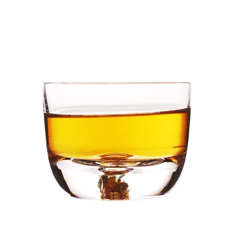 速发玻 品用杯 小杯子单个家茗功夫主人杯璃描金耐热水晶玻璃茶杯